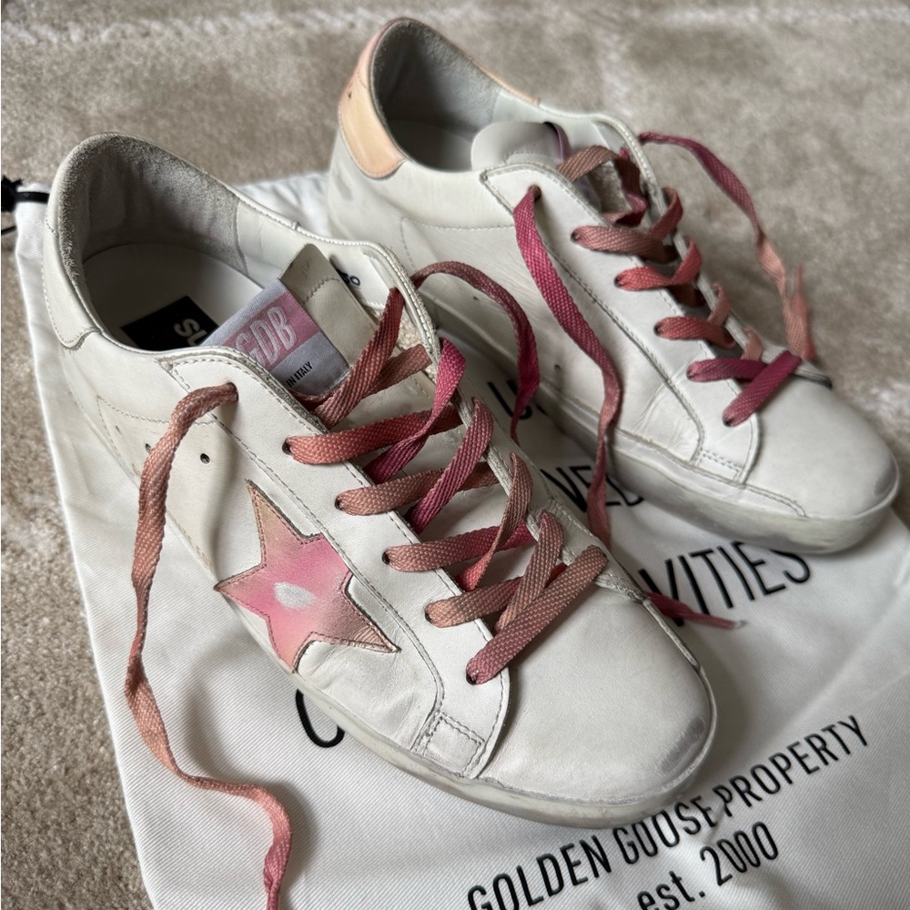 Golden Goose Superstar White and Pink Size 38 Sneakers